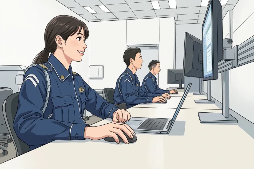 事務作業（メールチェック等）の様子