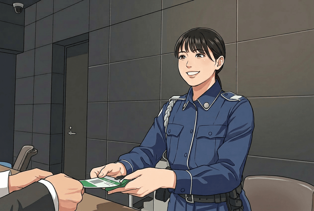 受付（入場許可確認）の様子