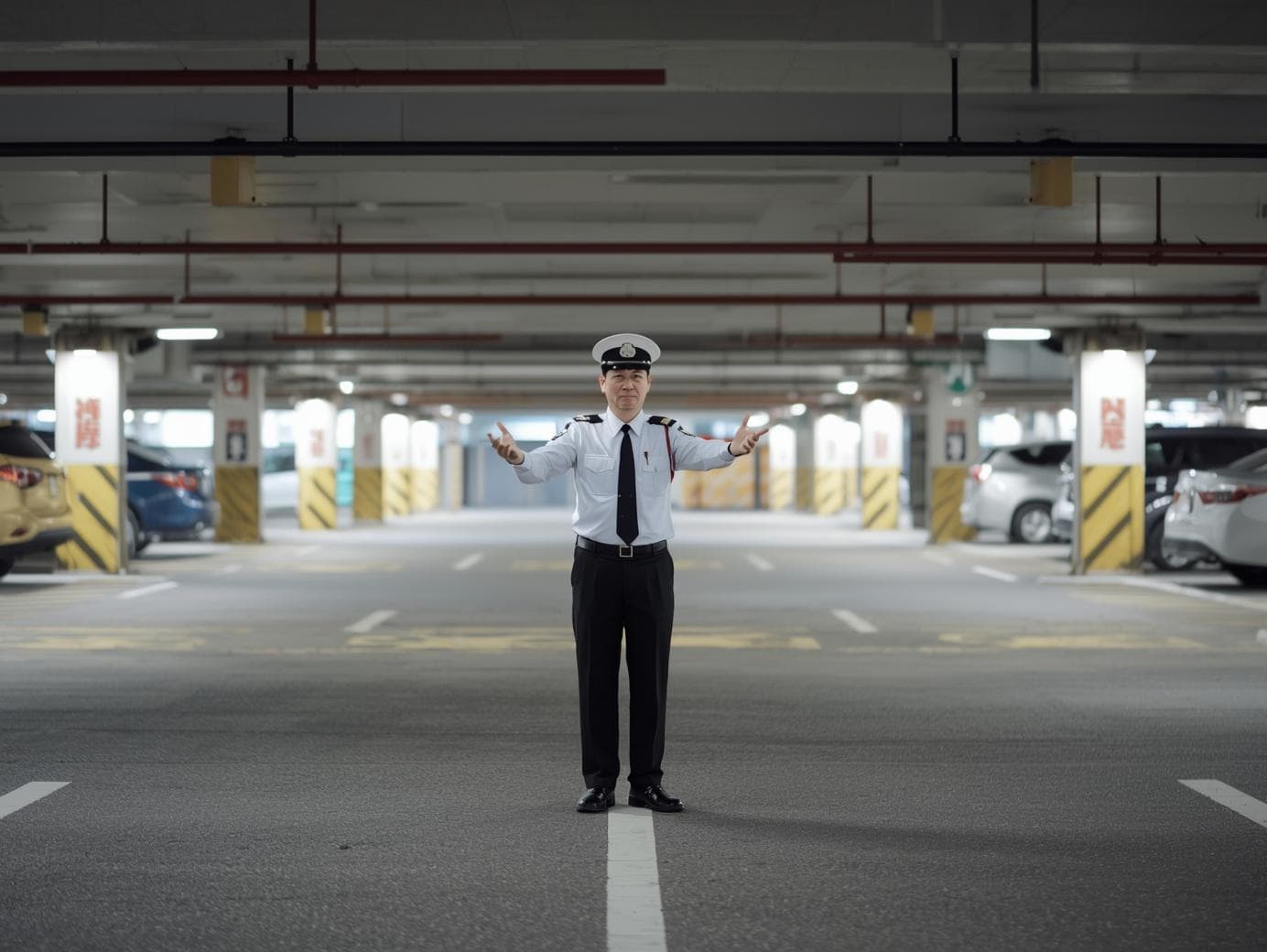 高輪ゲートウェイシティ 地下駐車場の警備スタッフ 1